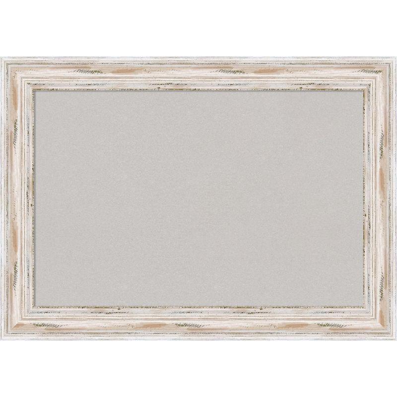 Alexandria White Wash Narrow Wood Framed Corkboard