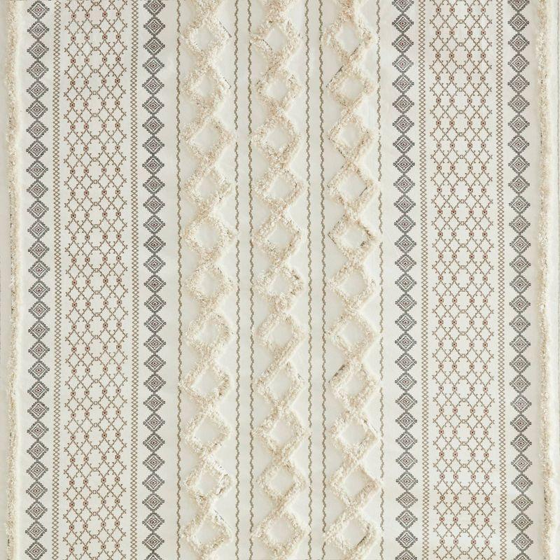 INK+IVY Imani 100% Cotton Printed Shower Curtain with Chenille