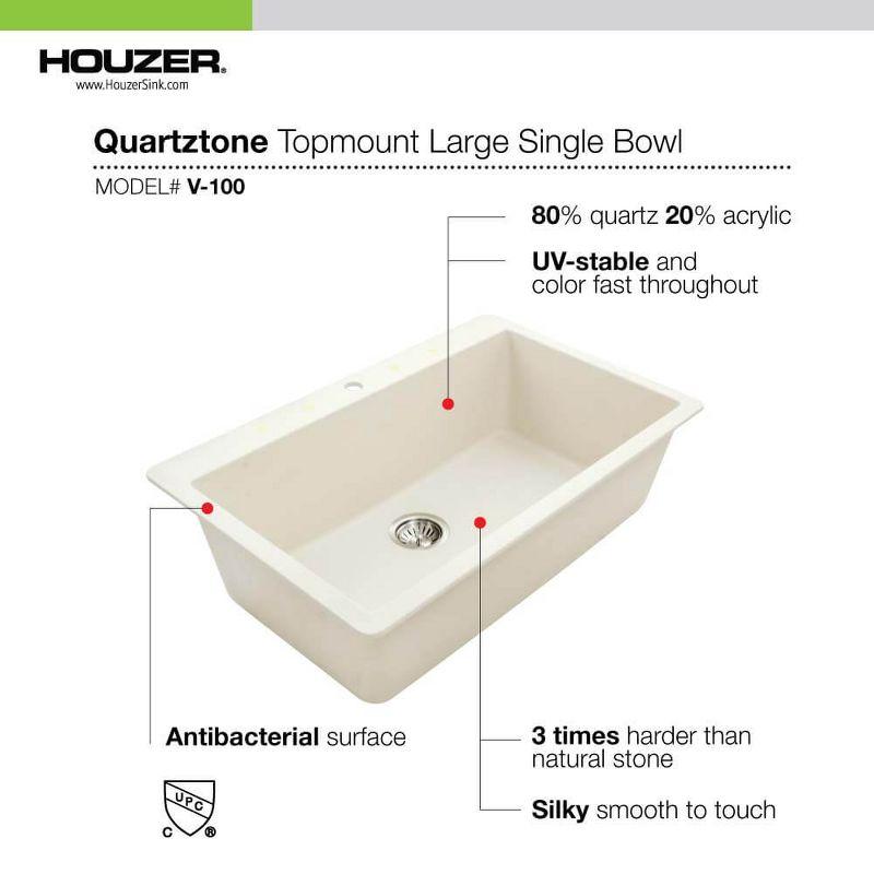 Quartztone Drop-In Single Bowl Granite Kitchen Sink