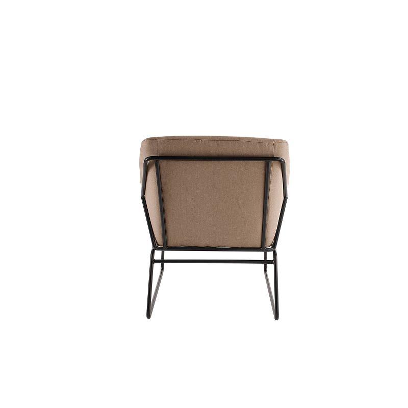 Adore Decor Odile Metal Frame Accent Chair Taupe: Plush Cushion, Parisian Inspired, 300lb Capacity