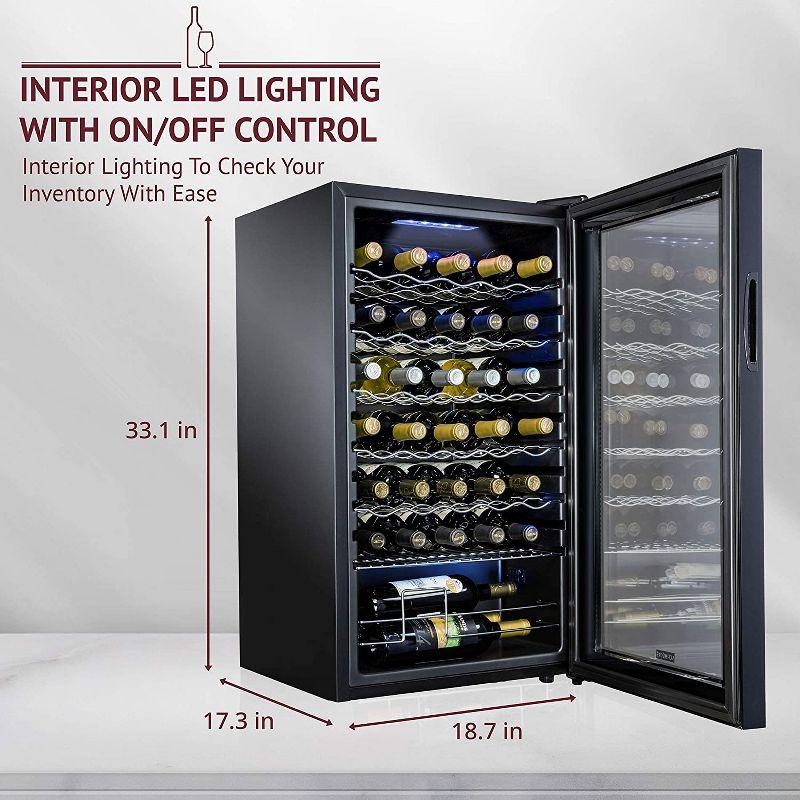 Schmecke Black Freestanding 34-Bottle Wine Cooler with LED Lighting