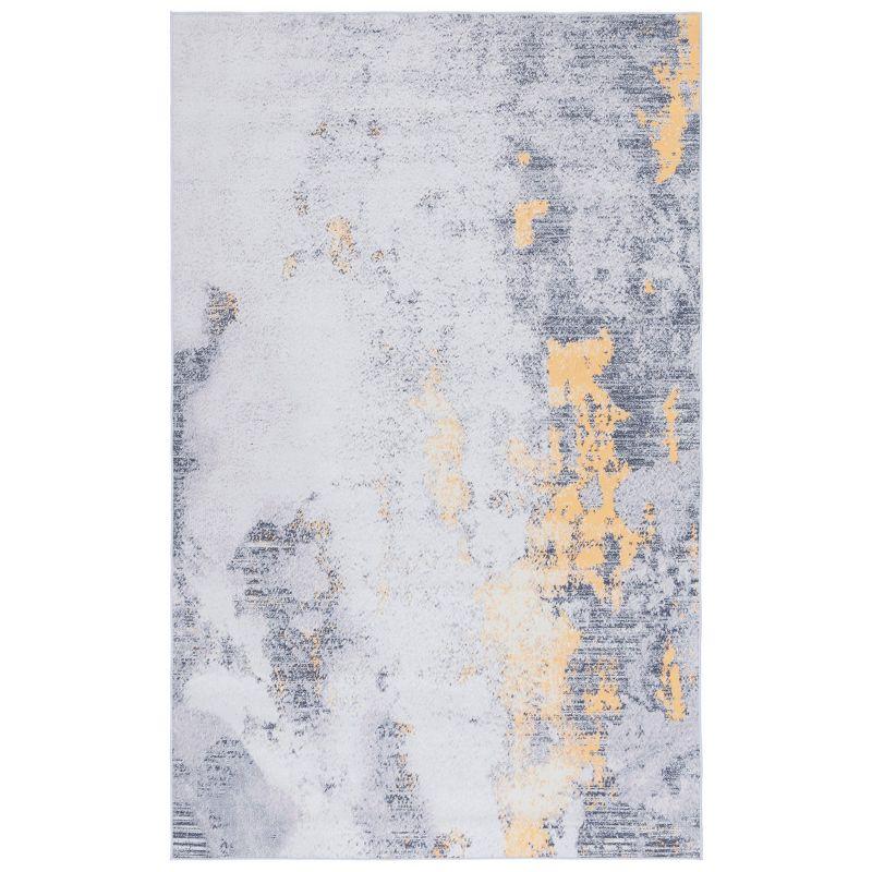 Tacoma Modern Abstract Gray & Gold Synthetic 5' x 8' Rug