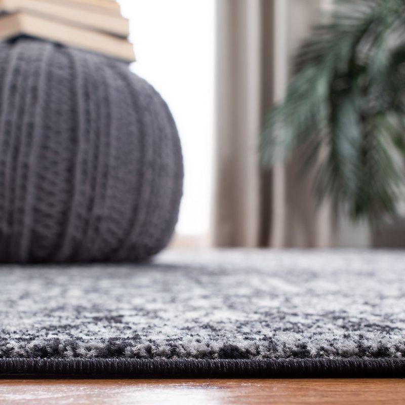 Transitional Black/Grey Synthetic 2'2" x 9' Easy-Care Runner Rug