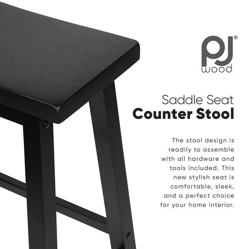 PJ Wood Classic Saddle-Seat 29 Inch Tall Kitchen Counter Stools