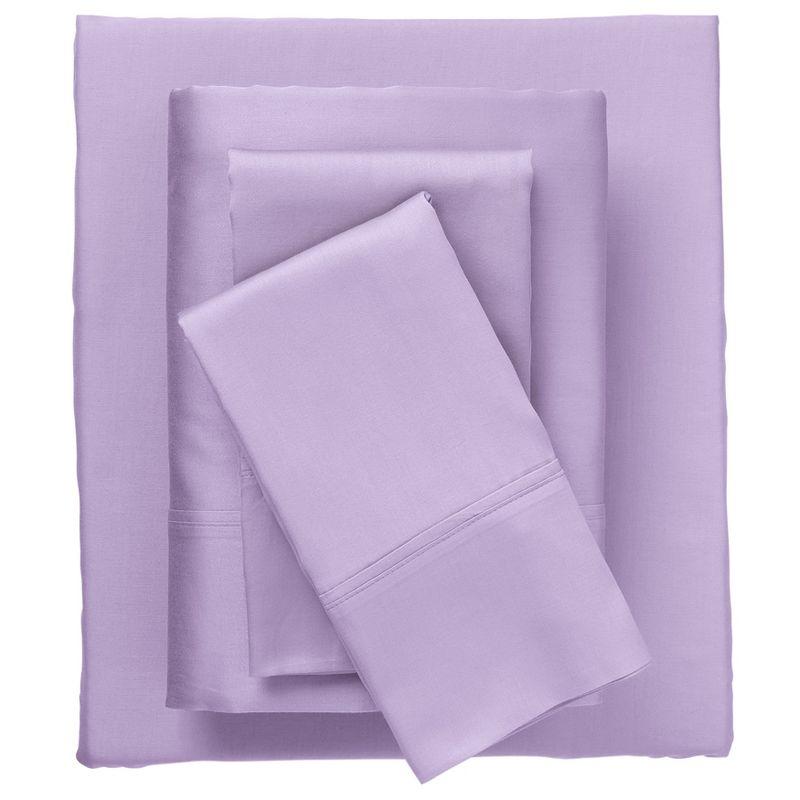 Twin Lilac Cotton 3-Piece Floral Sheet Set