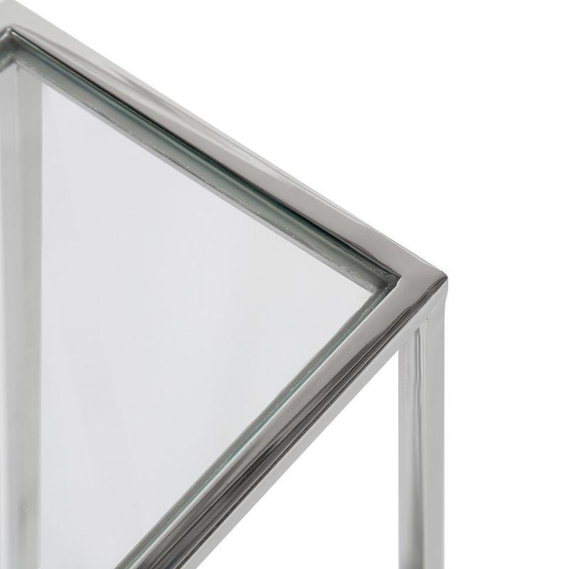 Kate and Laurel Jaspur Rectangle Metal Side Table, 16x8x24, Silver