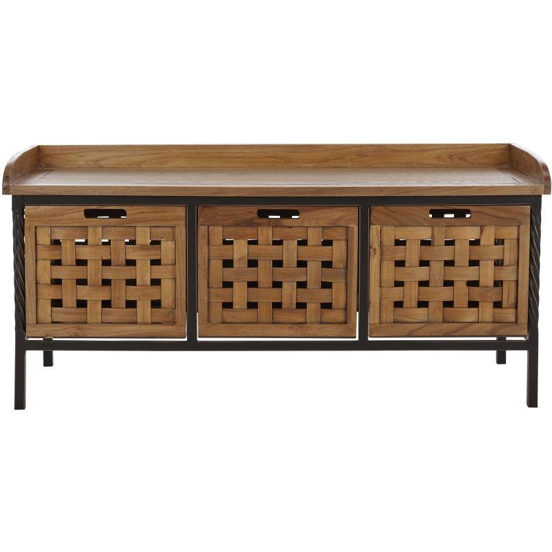 Isaac Wooden Storage Bench - AMH6530 - Oak - Safavieh Couture