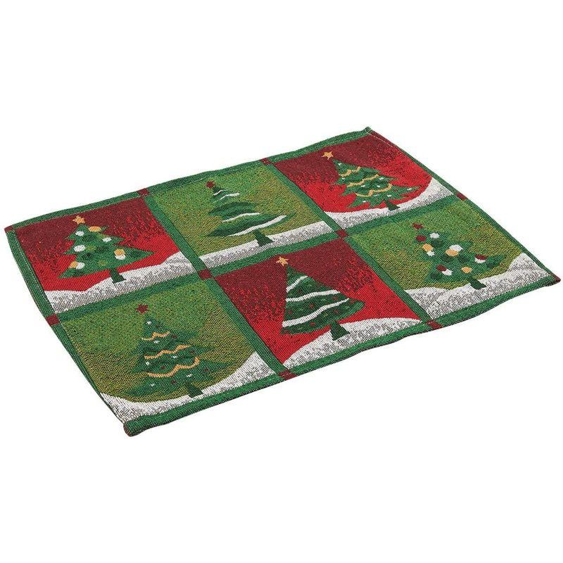 Juvale 6 Pack Christmas Tree Dining Table Placemats, Holiday Kitchen Table Mats (13.5 x 18.2 Inches)