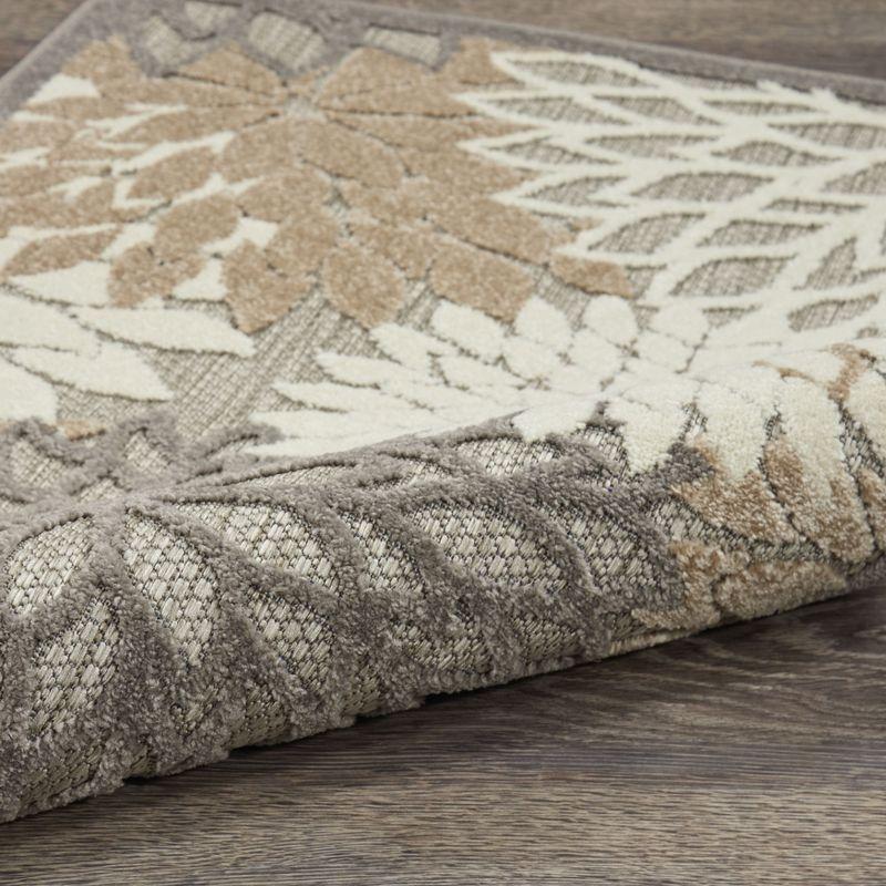 Nourison Aloha Floral Bloom Flatweave High-Low Indoor Outdoor Area Rug Natural 9'6" x 13'