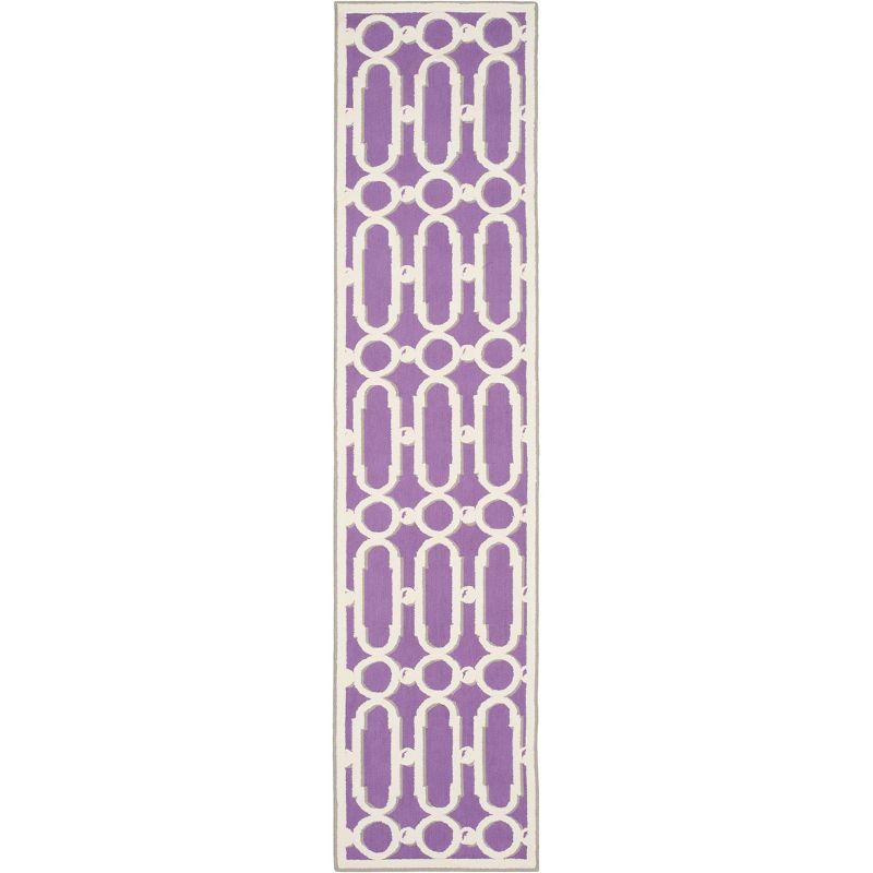 Newport NPT434 Hand Hooked Runner Rug - Purple/White - 2'3"x10' - Safavieh.