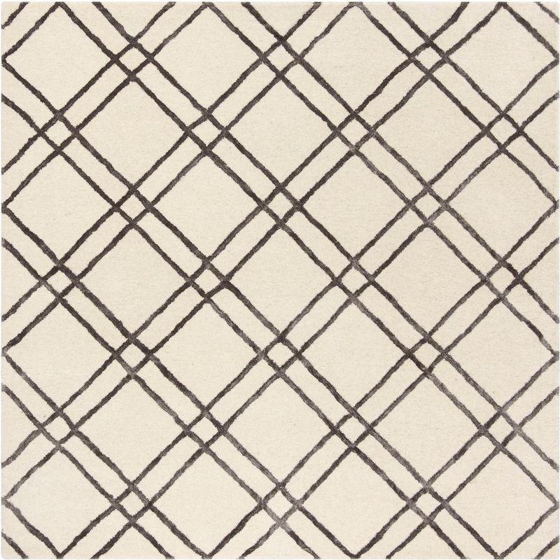 Himalaya HIM901 Handmade Area Rug - 6'x6' - Ivory/Dark Grey - Safavieh