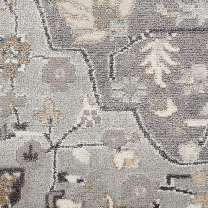 Gray Medallion 8' x 10' Synthetic Easy Care Area Rug