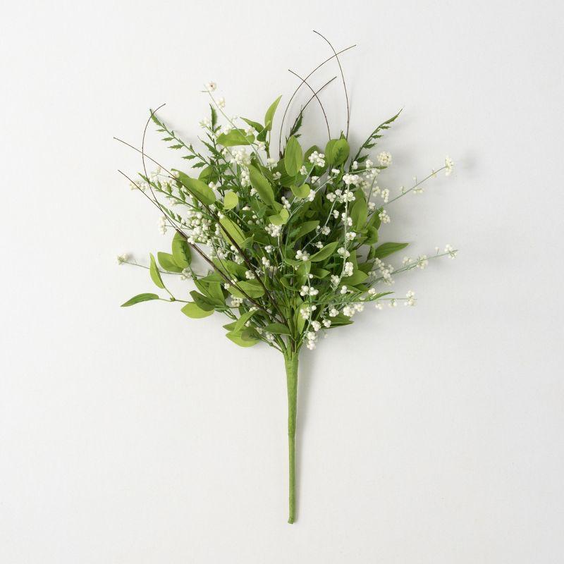 Sullivans Artificial 22.25" Lush Leaf Berry Bush, Green