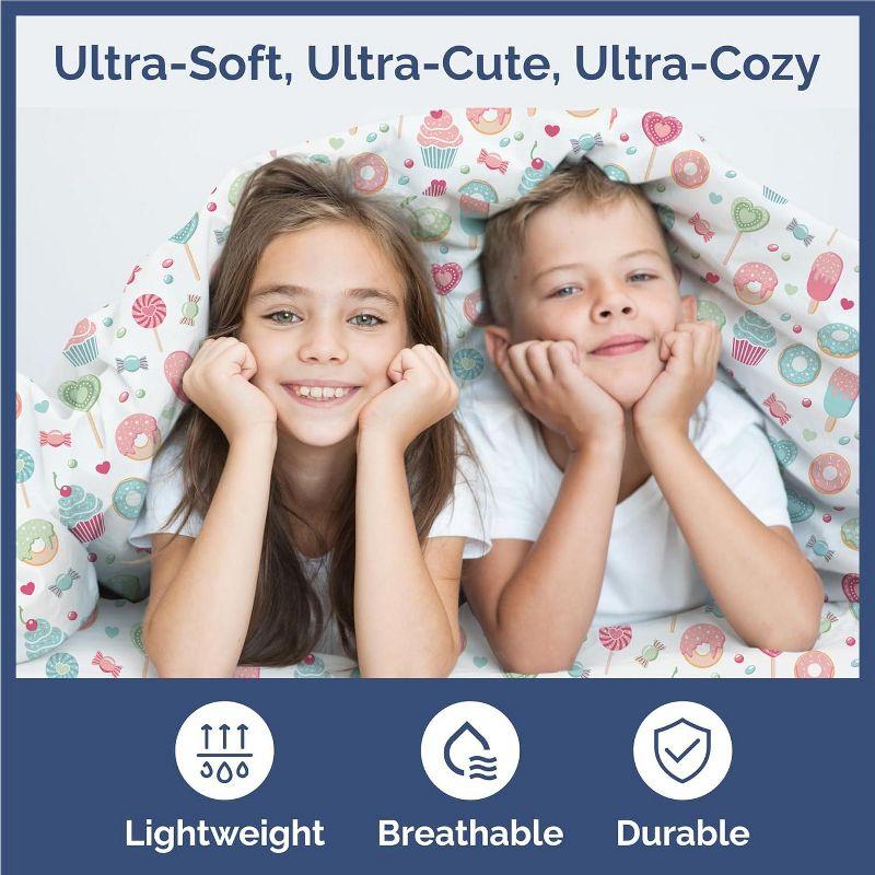 CGK Linens 4 Piece Kids Microfiber Sheet Set - Wrinkle Free - Cute, Cozy, Soft