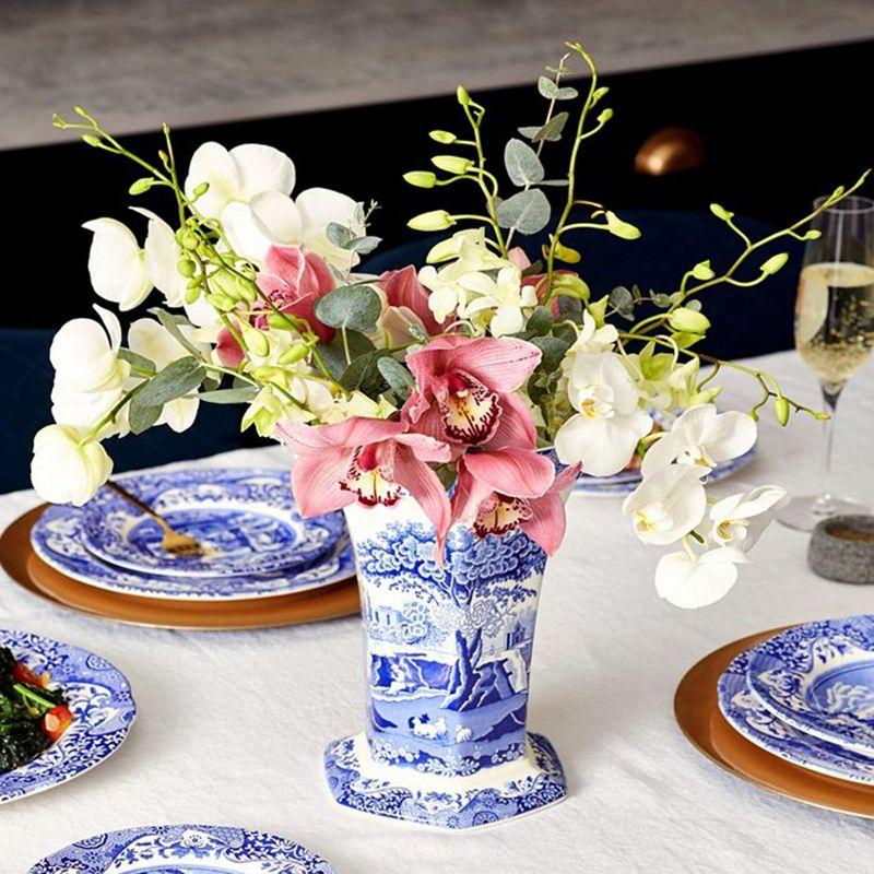 Spode Spode Blue Italian Hexagonal Vase 10.5"