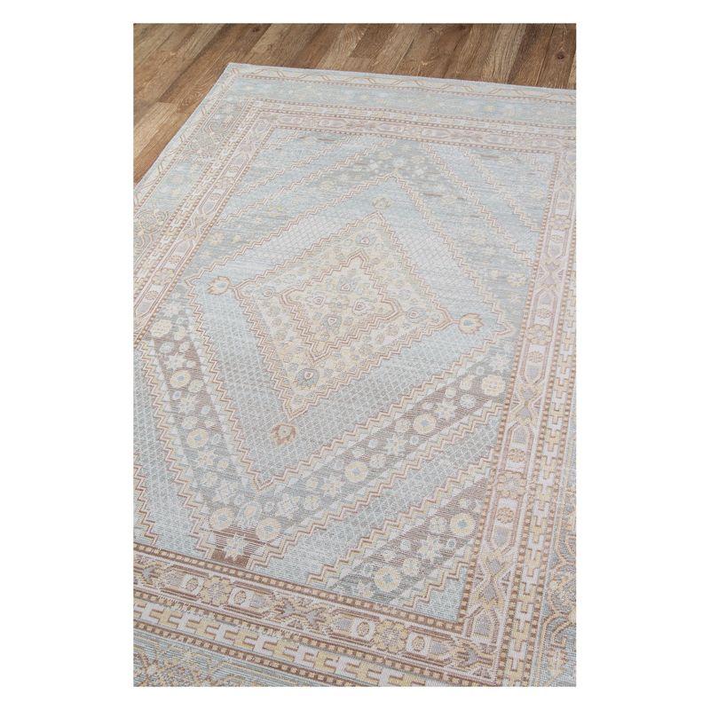 4'x6' Shapes Geometric Loomed Area Rug Blue - Momeni: Modern Indoor Low Pile Rectangle, Spot Clean, Polyester
