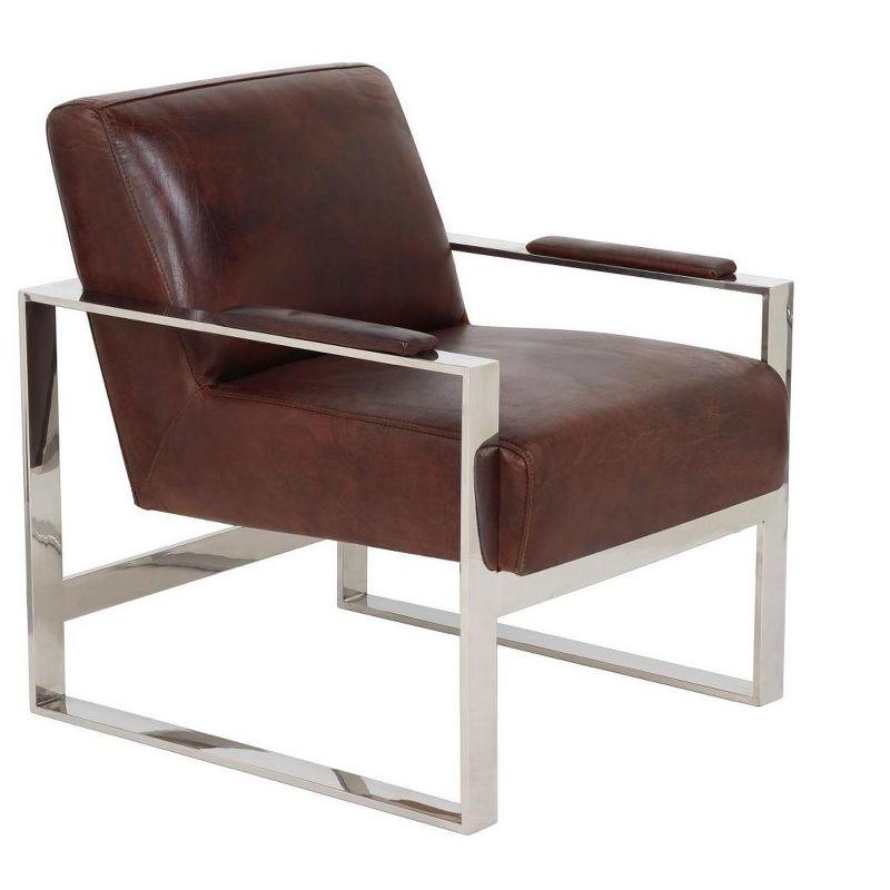 Parkgate Occassional Chair - KNT5010A - Brown/Silver - Safavieh Couture