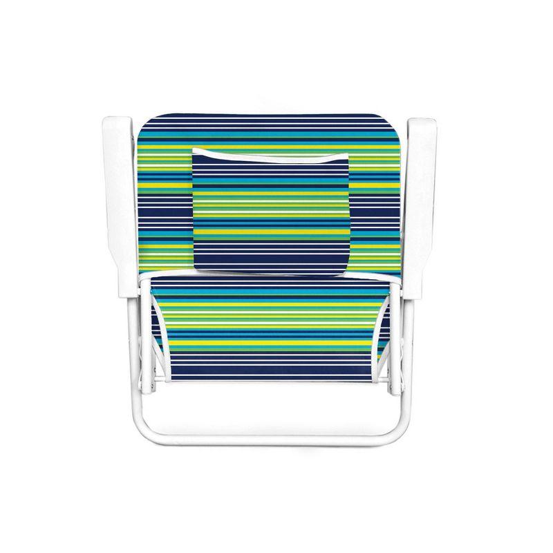 Caribbean Joe Folding Outdoor Portable Beach Chair - Blue/Yellow Stripes