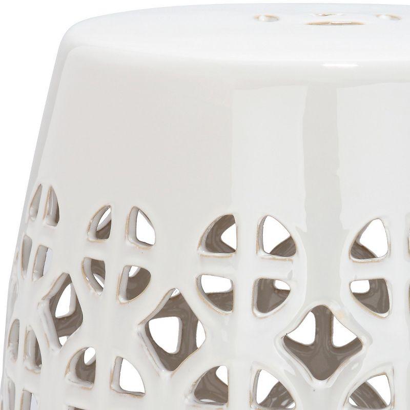 Circle Lattice Ceramic Garden Stool  - Safavieh