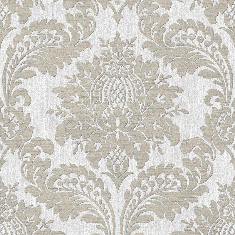 Archive Damask Grey Wallpaper