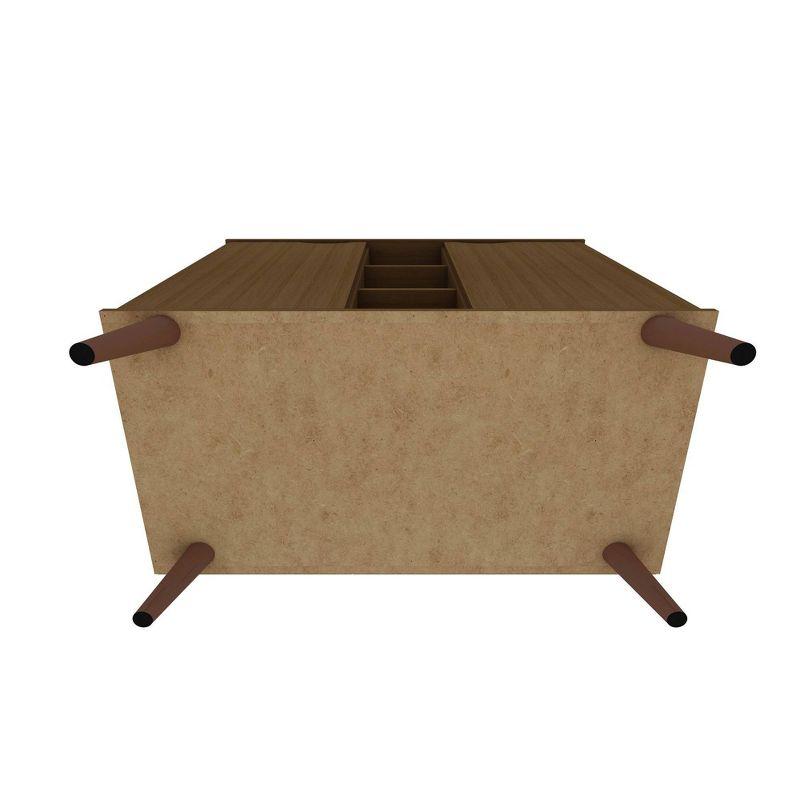 Manhattan Comfort 39.37" Hampton Buffet Stand Maple Cream: Mid-Century Modern Sideboard, Fixed Shelves