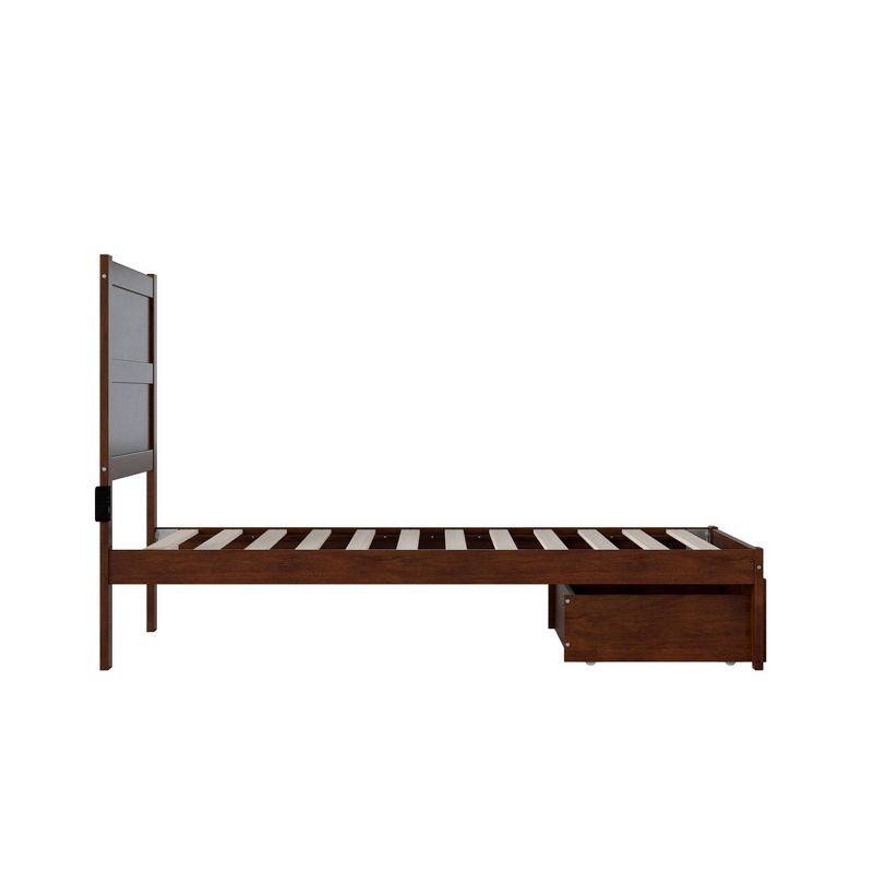 Twin Noho Bed with Foot Drawer Walnut - AFI: Kids' & Teen Platform Storage, No Box Spring Needed