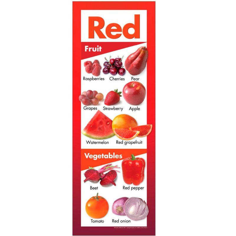 Visualz Fruits and Vegetables by Color Poster, 8-1/2 x 24 Inch, Set of 5