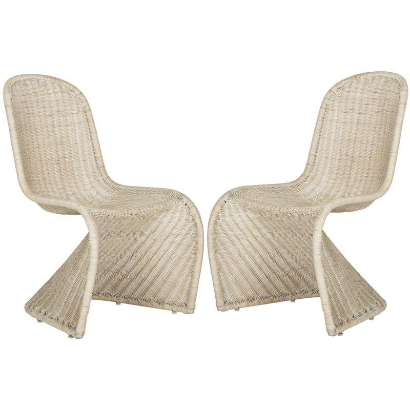 Tana Wicker Side Chair (Set of 2) - SEA8009 - Natural White Wash - Safavieh
