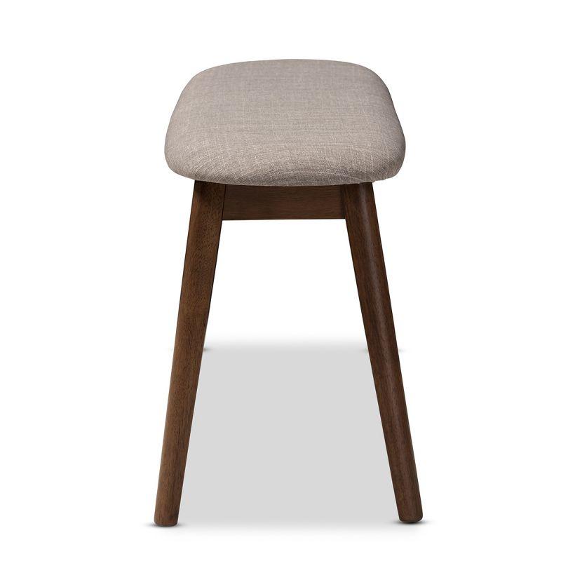 Baxton Studio Easton Mid Century Modern Walnut Finished Wood Fabric Upholstered Bench: Bedroom & Dining Seating
