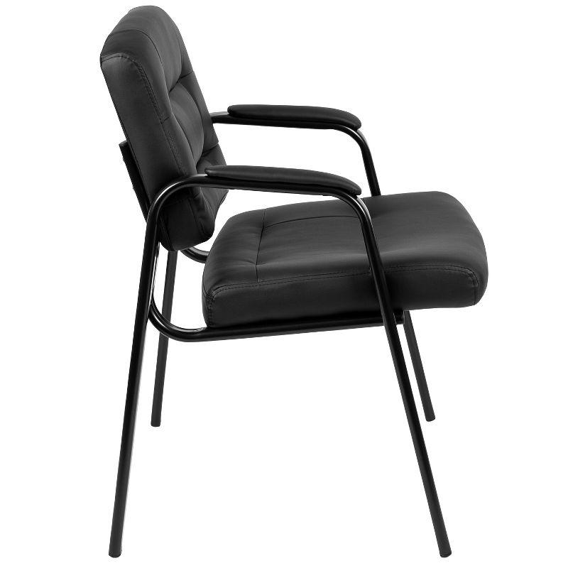 Flash Furniture Darwin Flash Fundamentals Black LeatherSoft Executive Reception Chair with Black Metal Frame