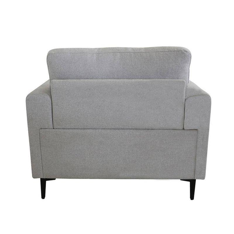 41" Kyrene Chair Light Gray Linen - Acme Furniture: Upholstered Metal-Legged Accent Armchair