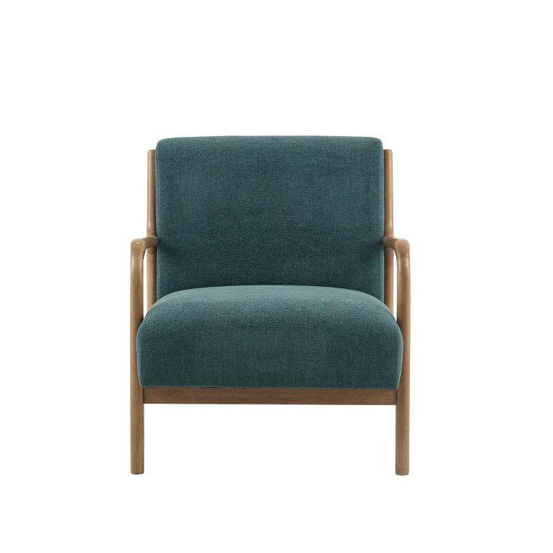 Ink+Ivy Novak Lounge Chair Teal: Upholstered Polyester, Rubberwood Frame, Spot Clean, 300lb Capacity