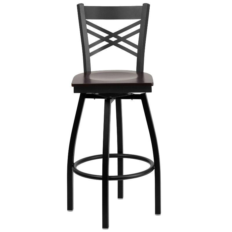 Cammie 'X'' Back Swivel Metal Barstool