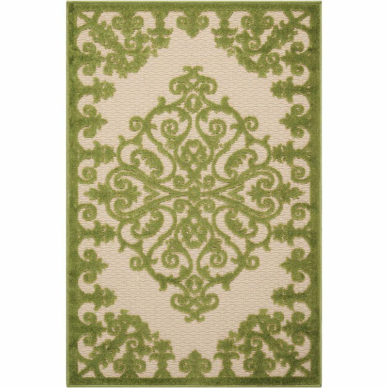 EcoChic Green Vine 32" x 4" Synthetic Rectangular Outdoor Rug