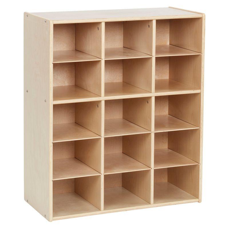 ECR4Kids Streamline 15 Cubby Tray Storage Cabinet, 5x3, Classroom Furniture