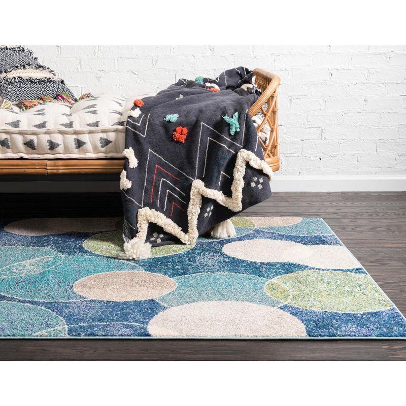 Unique Loom 4' 1 x 6' 1 Navy Blue Chromatic Seaside Area Rug