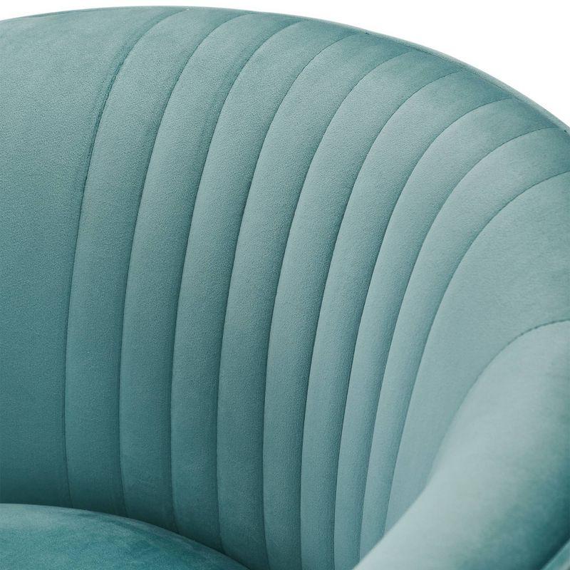 Leone Tufted Accent Chair Teal - Adore Decor: Modern Velvet, Sleek Metal Legs, Bedroom & Living Room Seating