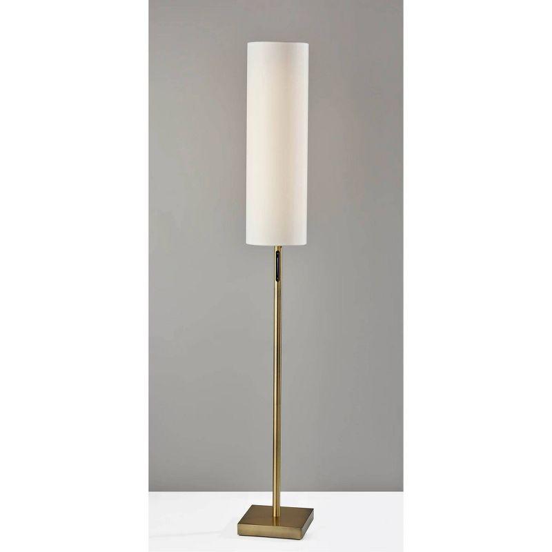 Adesso Matilda Floor Lamp (Includes LED Light Bulb) with Smart Switch Brass: Touch Sensor, Dimmable, Metal Body