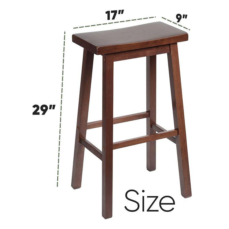 Adjustable Black Wood Backless Saddle Style Stool