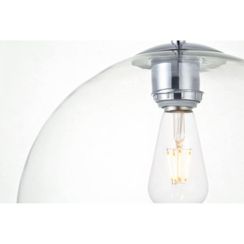 Elegant Lighting Baxter 1 Light Chrome Pendant With Clear Glass