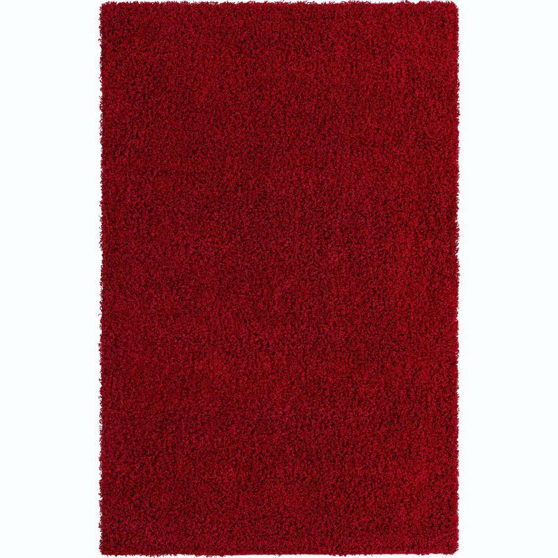 Unique Loom 5' 1 x 8' 0 Solid Shag Cherry Red Area Rug