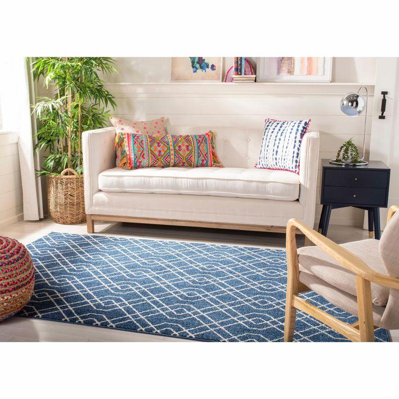 Amherst AMT407 Power Loomed Area Rug - Navy/Beige - 5'3"x8' - Safavieh.