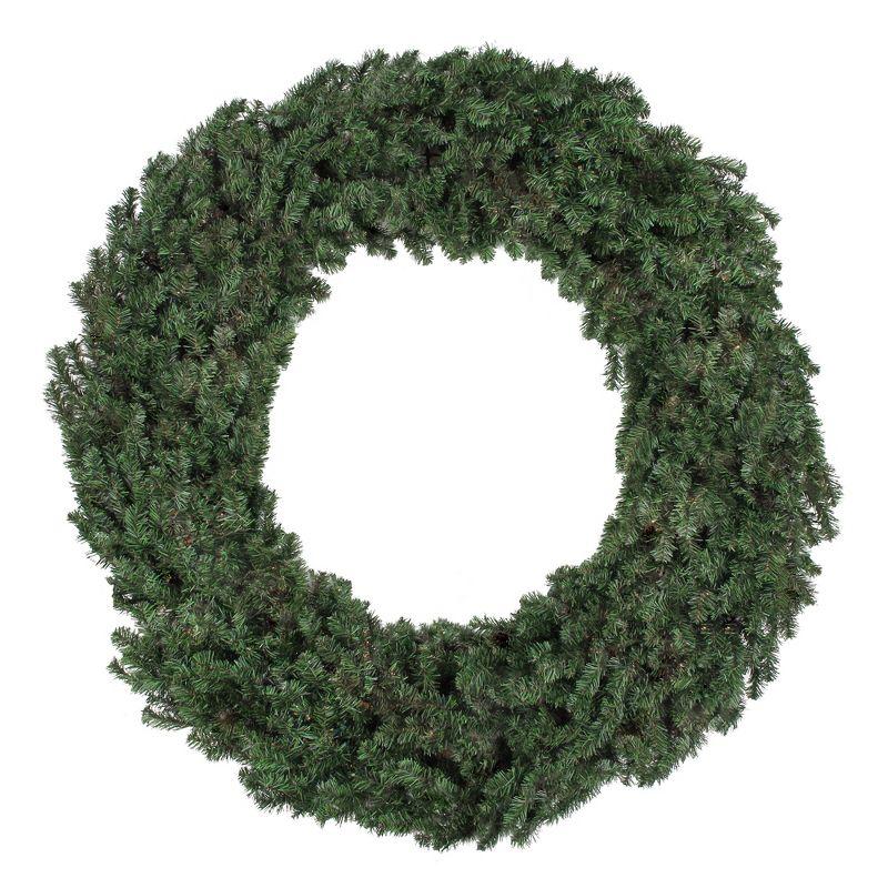 60" Unlit Green PVC Pine Christmas Wreath with Metal Frame