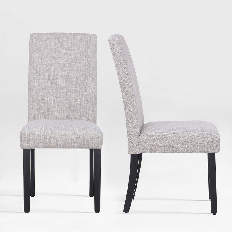 WestinTrends  Upholstered Linen Fabric Dining Chair (Set of 2)