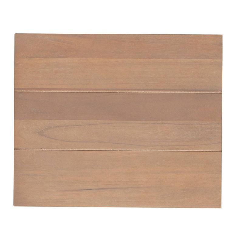 Linon 4pc Traditional Acacia Finish TV Tray Table Set with Storage Rack Gray