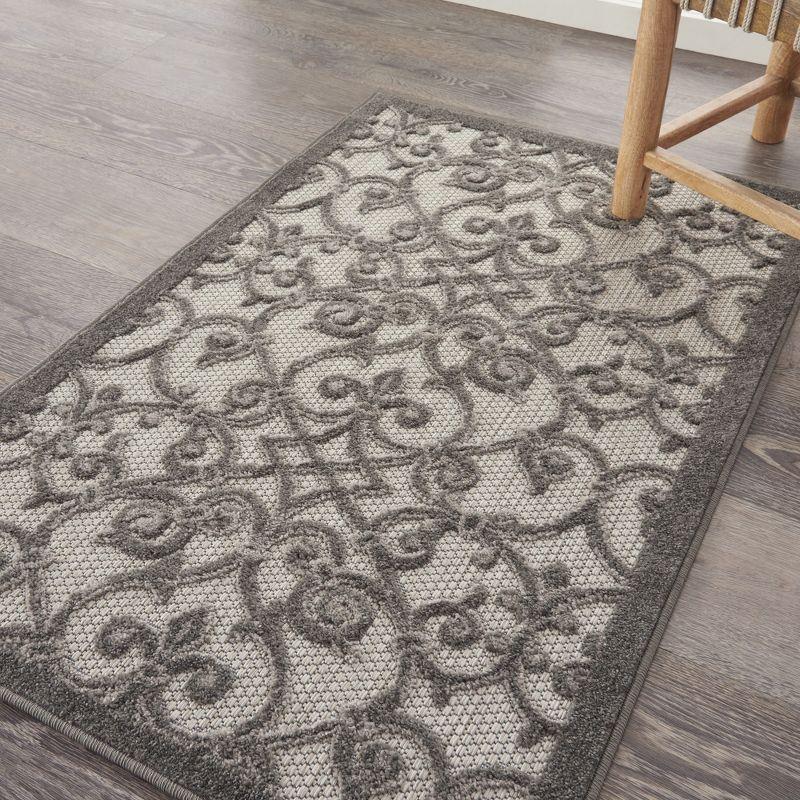 Grey and Charcoal Flat Woven Indoor/Outdoor Rug