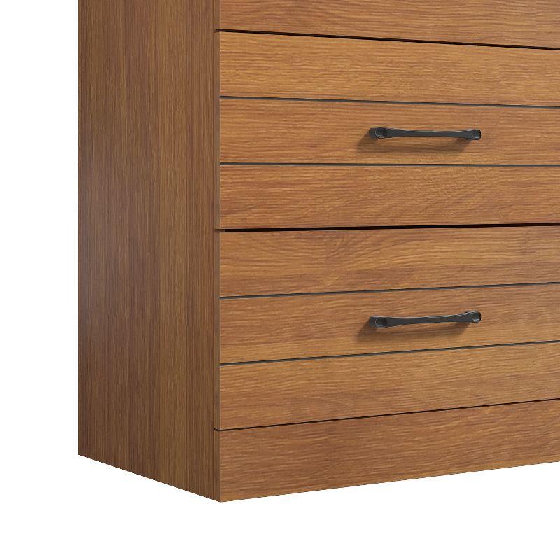 Galano Elis Amber Walnut 6 Drawer 47.2 in. Wide Dresser (Sturdy, Effortless Assembly with Interlocking Drawers)