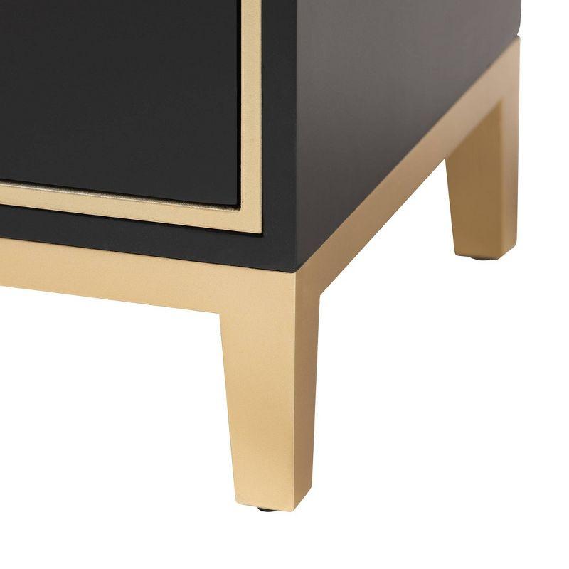 Donald Wood and Metal 2 Drawer End Table - Baxton Studio