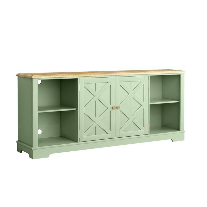 70" Farmhouse Style TV Stand for TVs up to 78" Green - Festivo