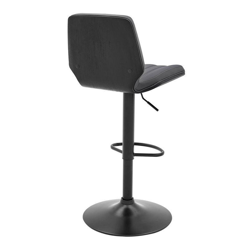 Sabine Adjustable Barstool with Faux Leather - Armen Living